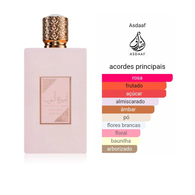 Asdaaf Ameerat Al Arab Prive Rose - Eau de Parfum Feminino Floral Frutado 100ml - Image 3