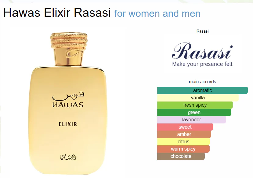 Perfume Unissex Rasasi Hawas Elixir 100ml Eau de Parfum Moderno - Image 3