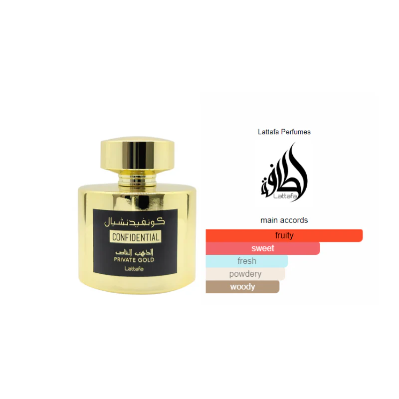 Lattafa Confidential Gold: Perfume Oriental Unissex Premium - Image 3