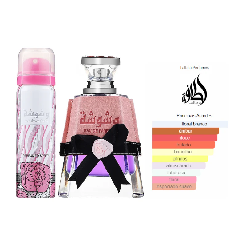 Lattafa Washwashah Women's Perfume and Deodorant 100ml | Fragrância Feminina - Image 3