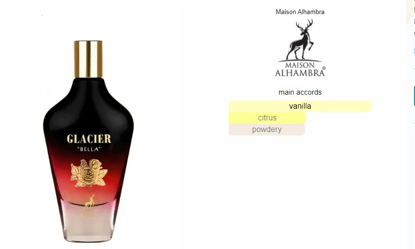 Glacier Bella Eau de Parfum Unissex 100ml Maison Alhambra - Image 3